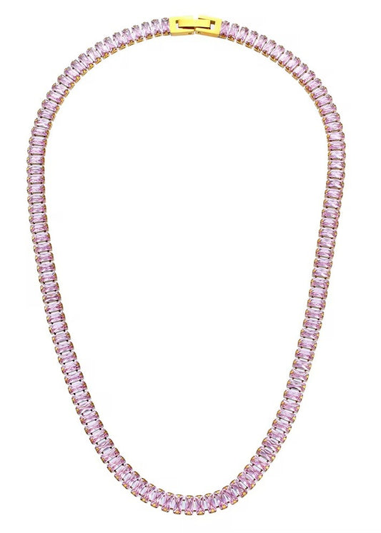 Tennis Necklace | Pink