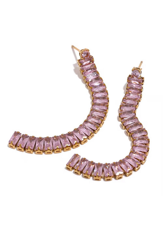 Tennis Earring | Pink