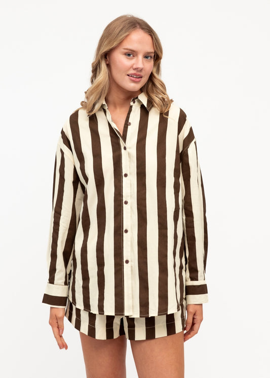 Manly Shirt - Choc Stripe