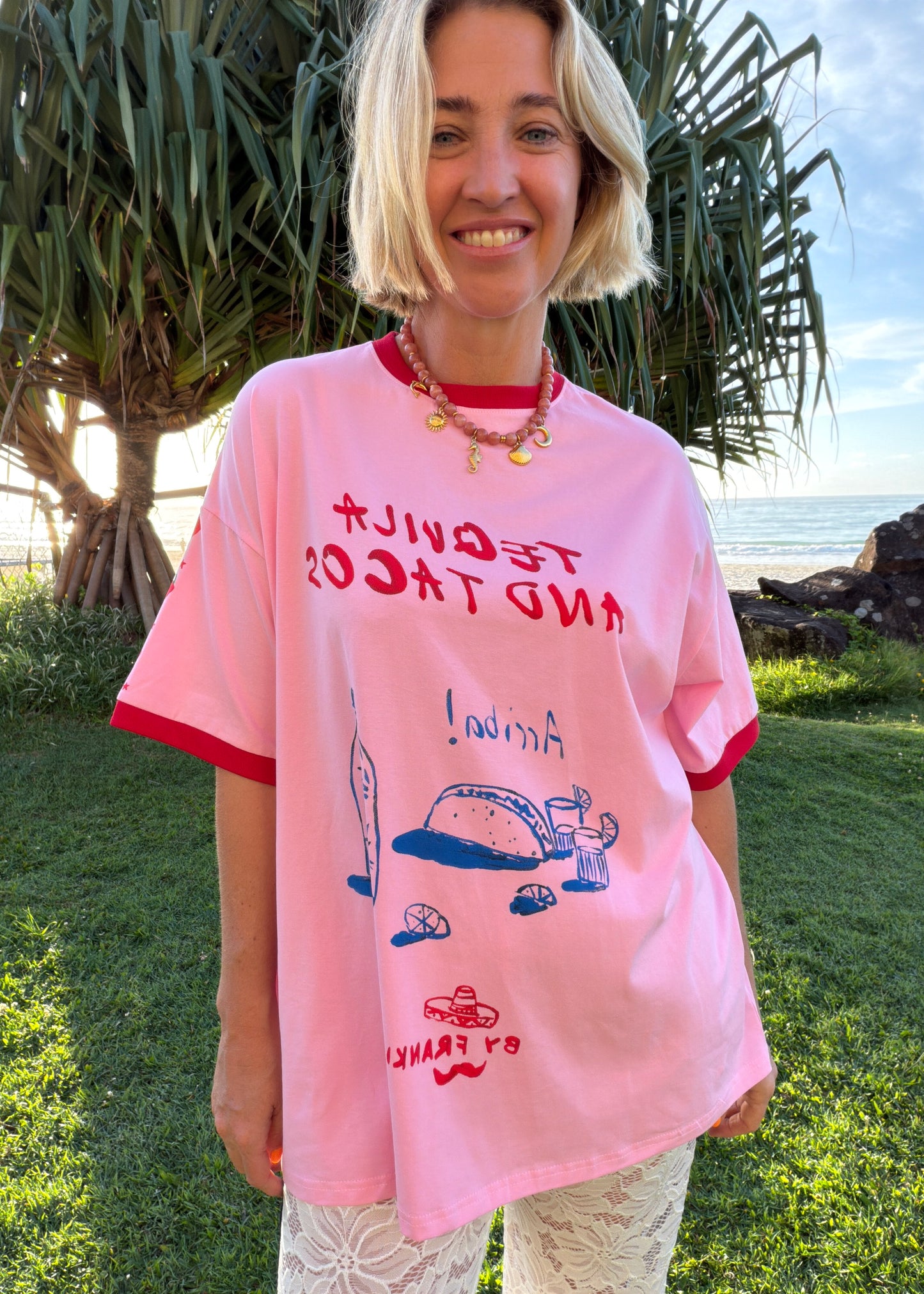 Tequila & Tacos T-shirt | Pink