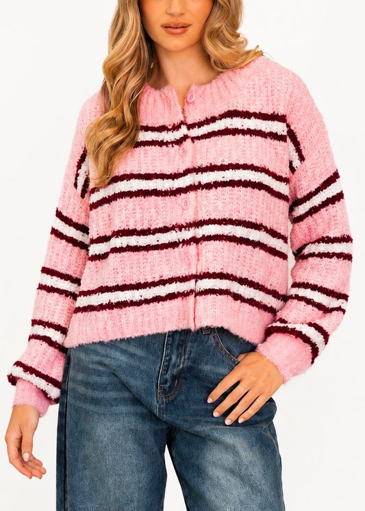 Rosewood Stripe Jumper | Pink