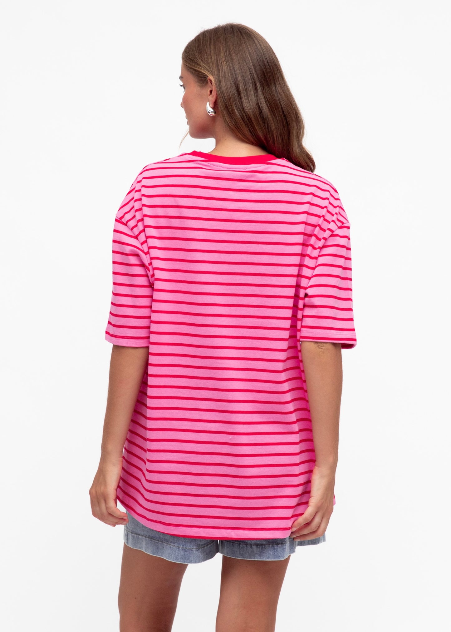 Mimi Stripey Tee | Pink/Red