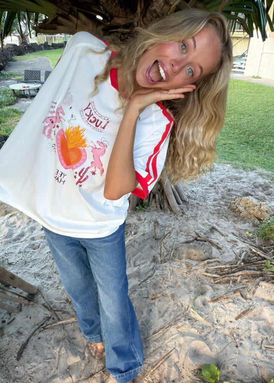 Lucky Yee Haw Tee | White
