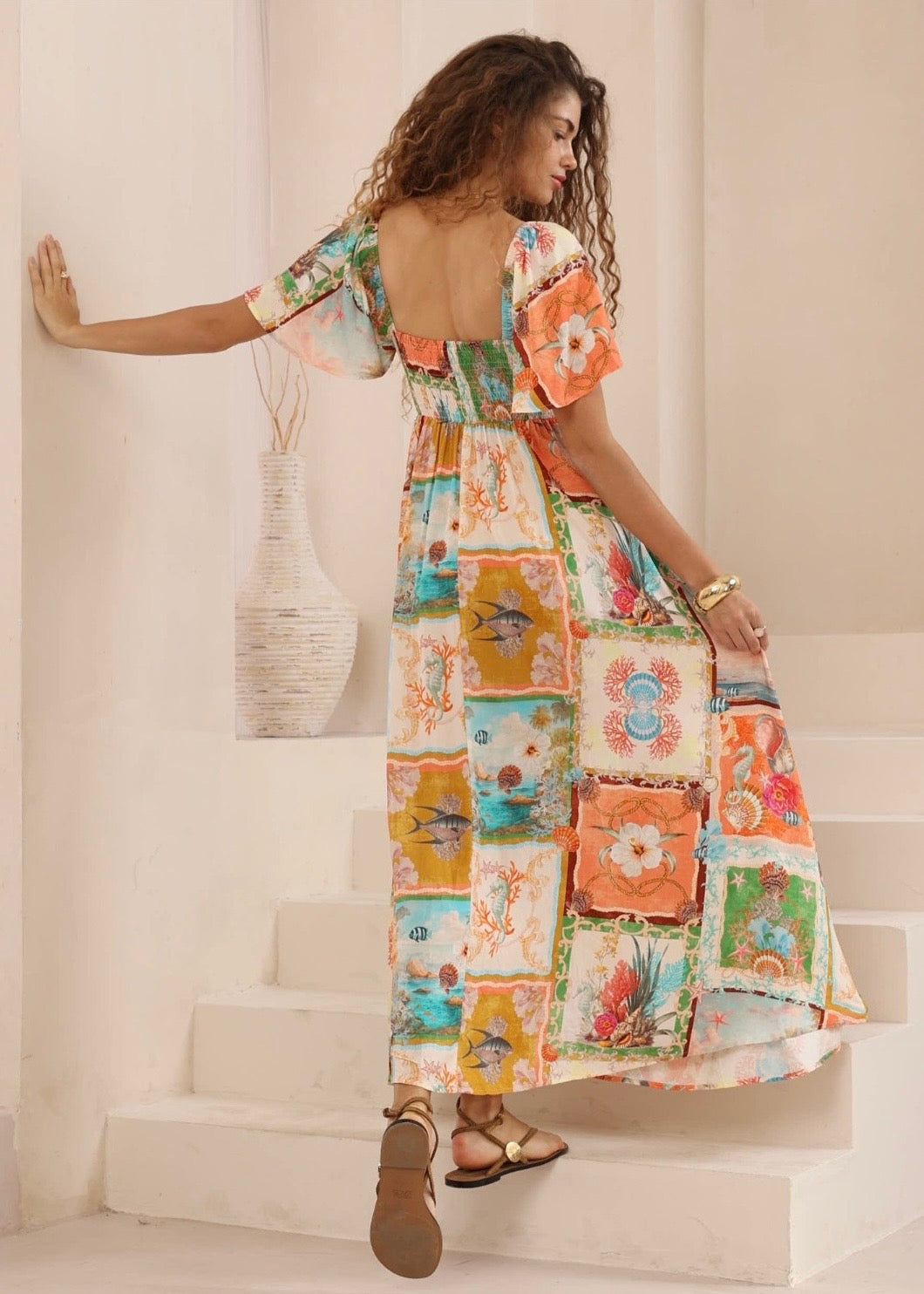 Seaside Maxi Dress Sleeve | Multi