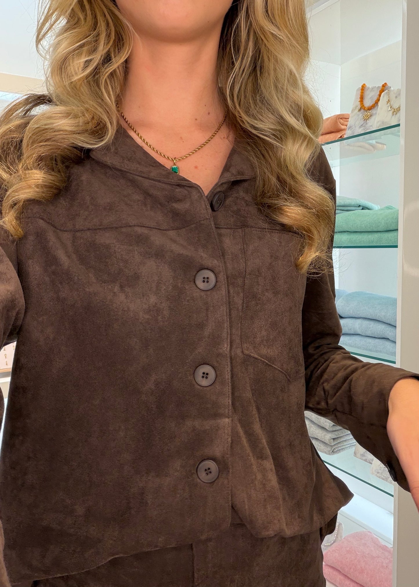 Skies Shirt Suede | Chocolate