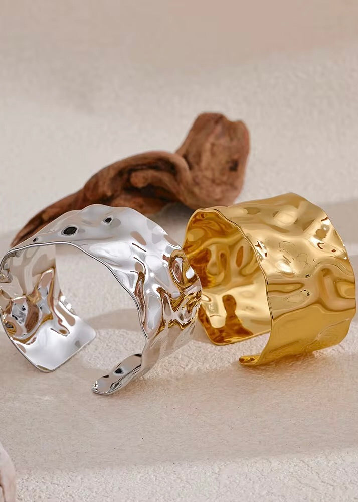 Siena Hammered Silver Cuff Bracelet