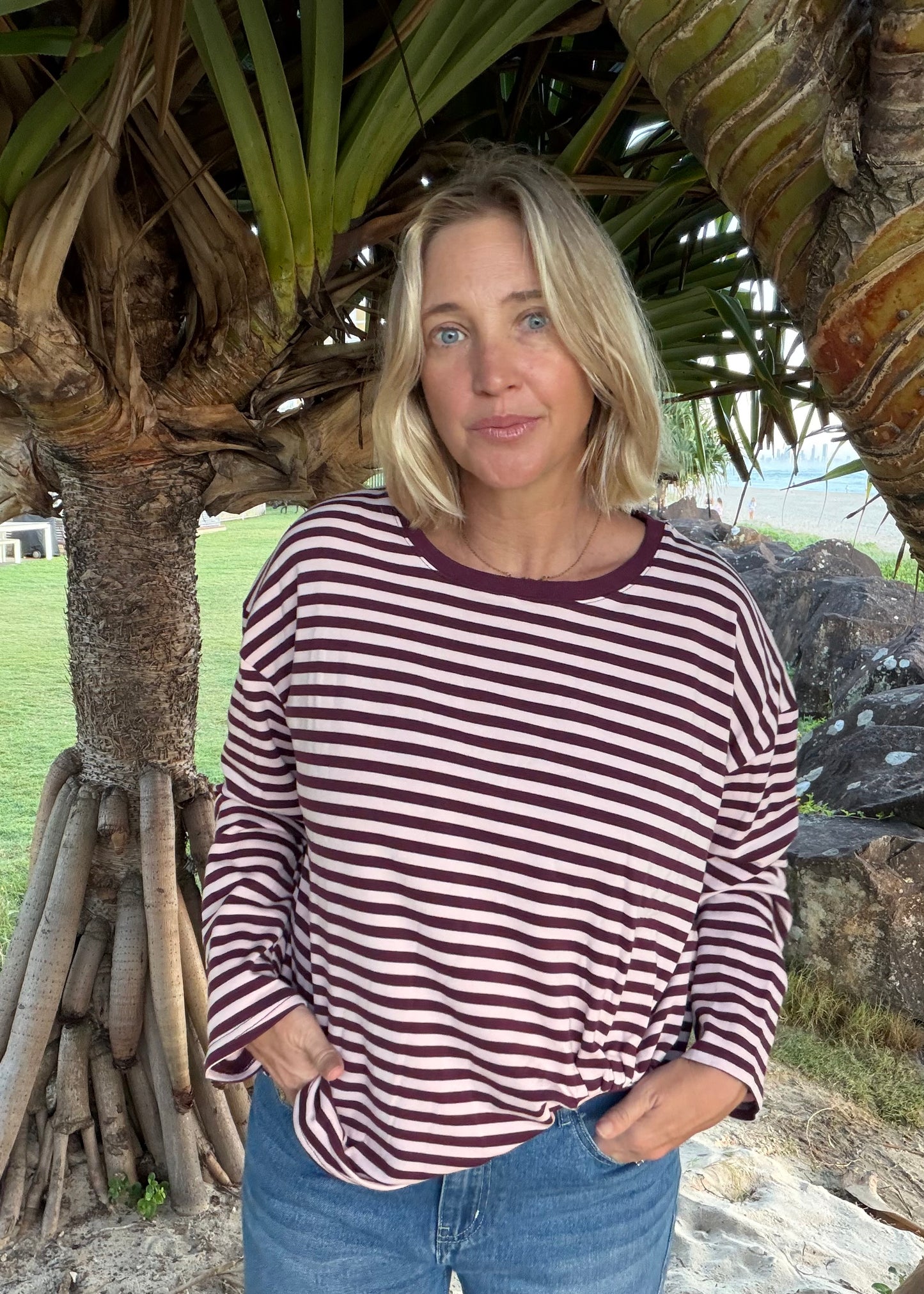 Easy Tuck T Long Sleeve | Blush