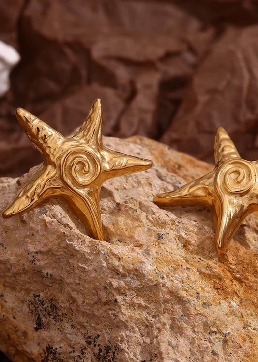 Starfish Earring non Tarnish 18k Gold plated