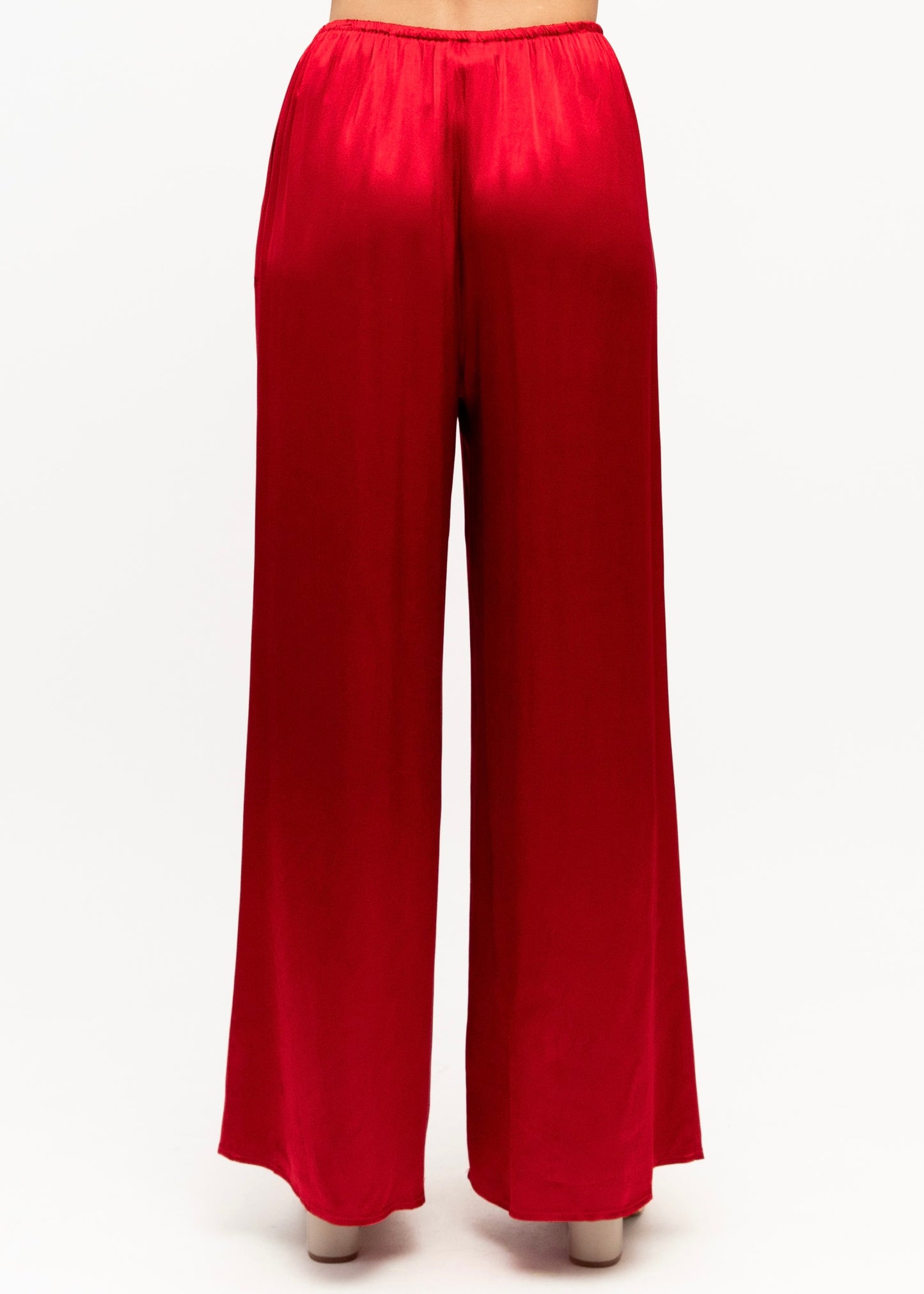Amara Satin Pants  - Red