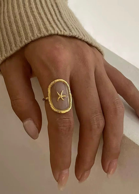 Oval Starfish Ring | Gold