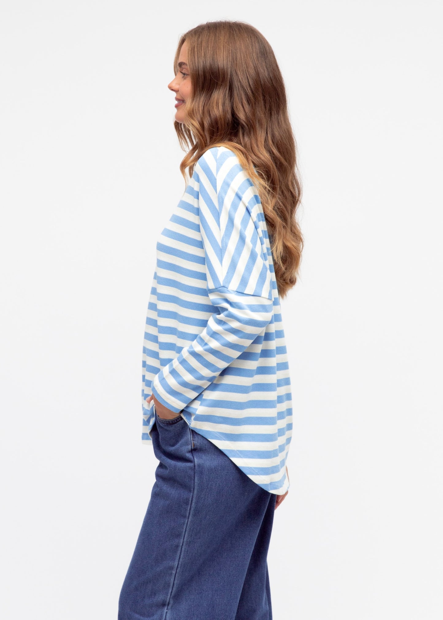 Striped Long Sleeve Top | Blue White