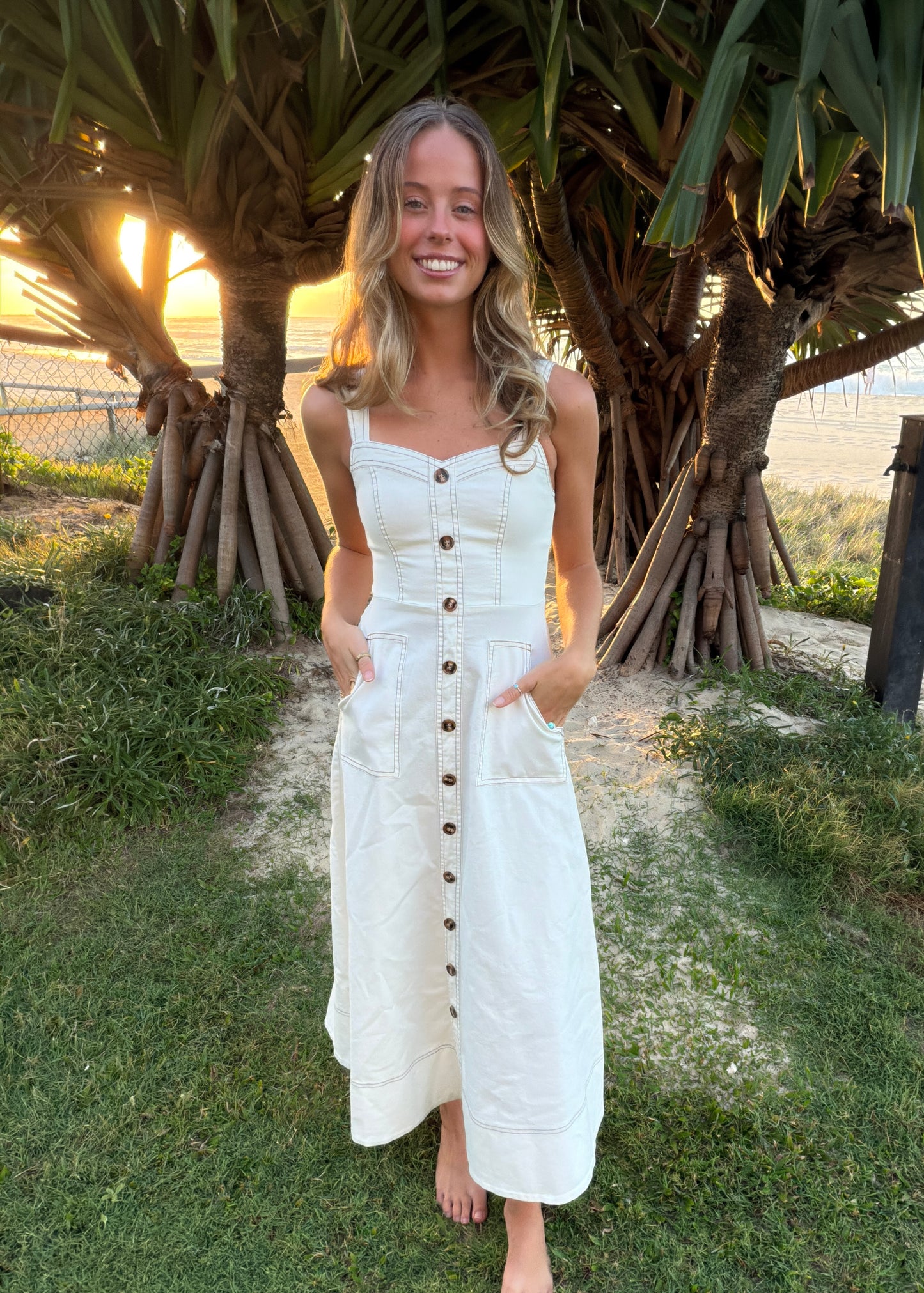 Denim Maxi  | White