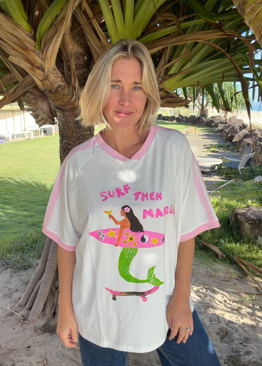 Surf Then Marg Tee| White