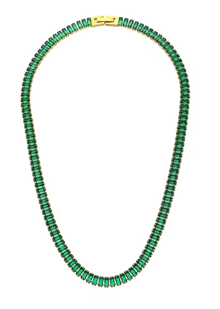 Tennis Necklace | Green