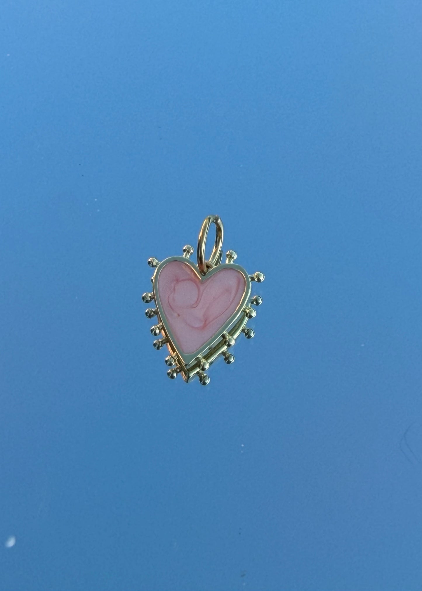 Heart Pink Charm | Gold