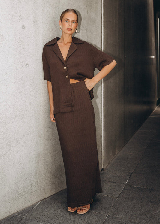 Textured Shirt | Chocolate