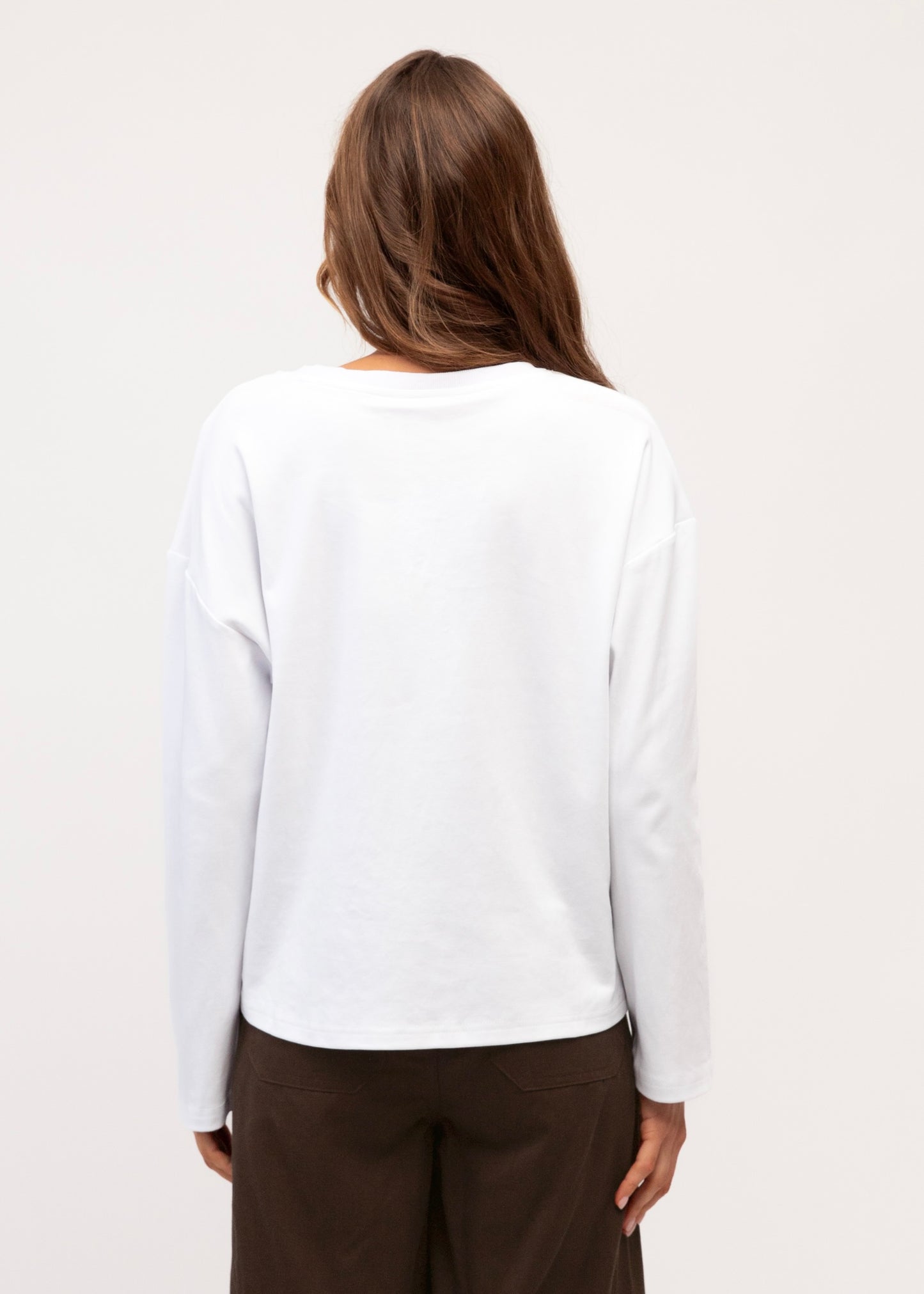 Easy Tuck Tee Long Sleeve |  White