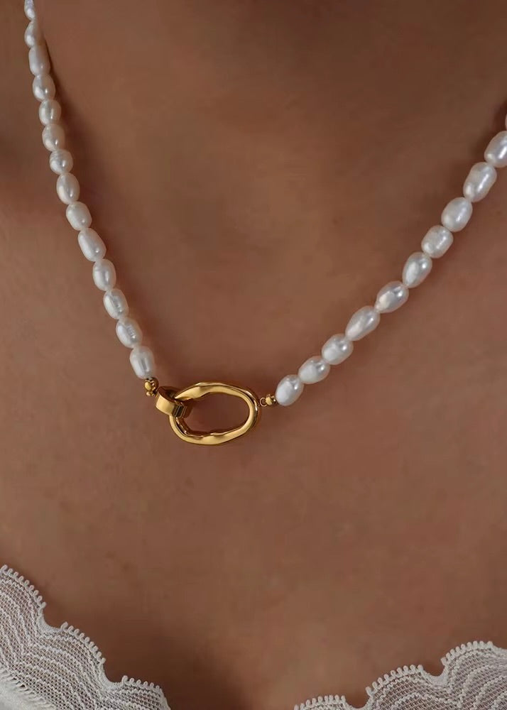 Fresh Water Pearl Charm Necklace 42cm
