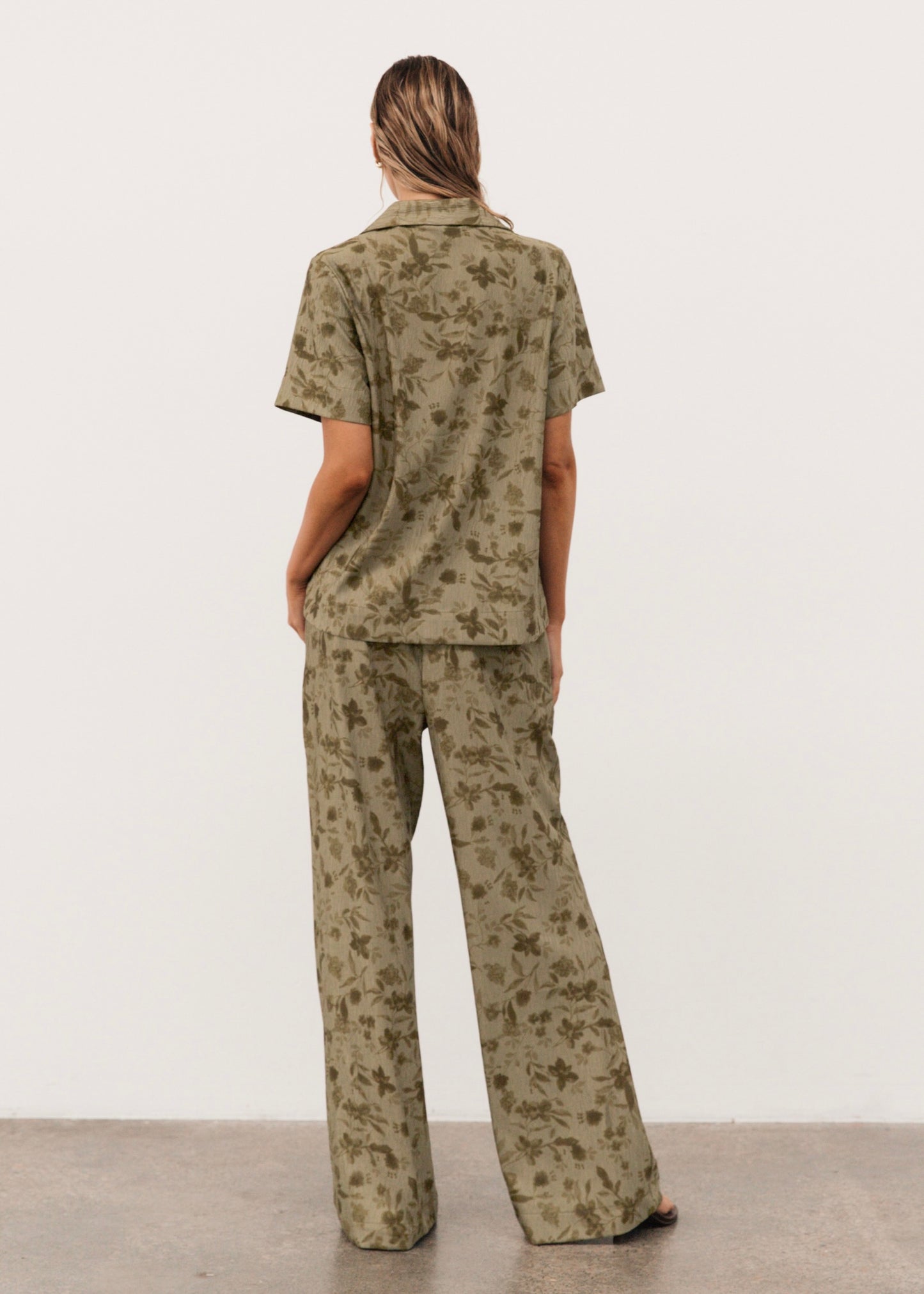 Textured Pant | Khaki Print
