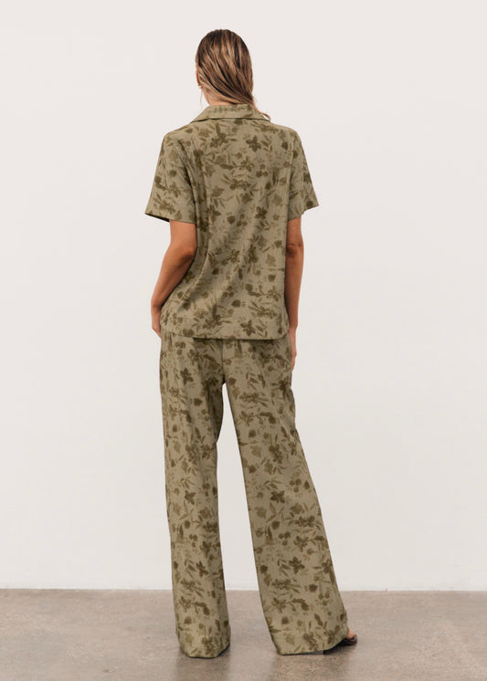 Textured Pant | Khaki Print