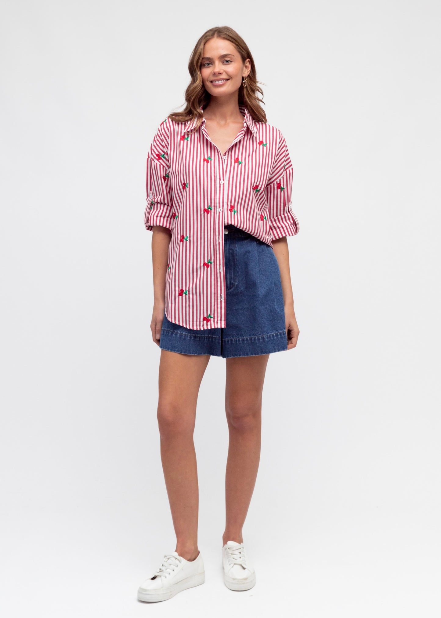 Cherry Embroidery Shirt