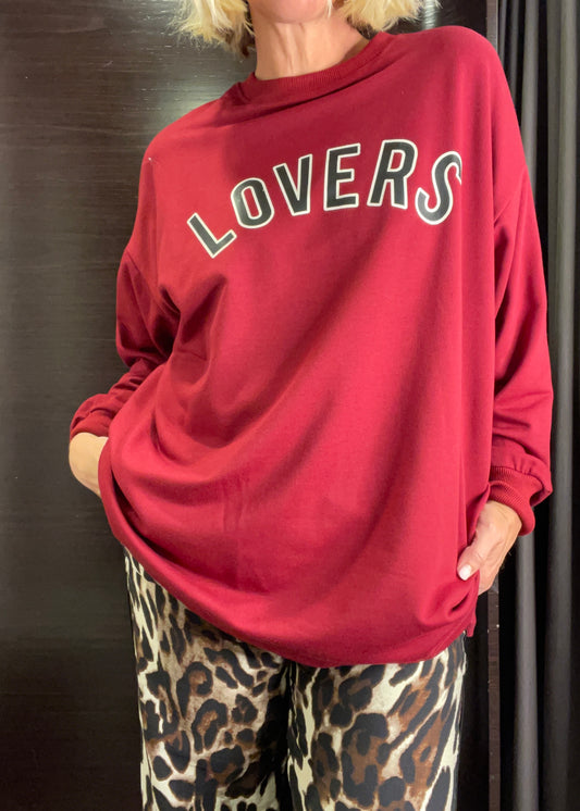Racer LS Shirt Set Burgundy Leopard