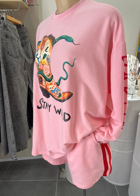 Stay Wild Pink Boots Short Set