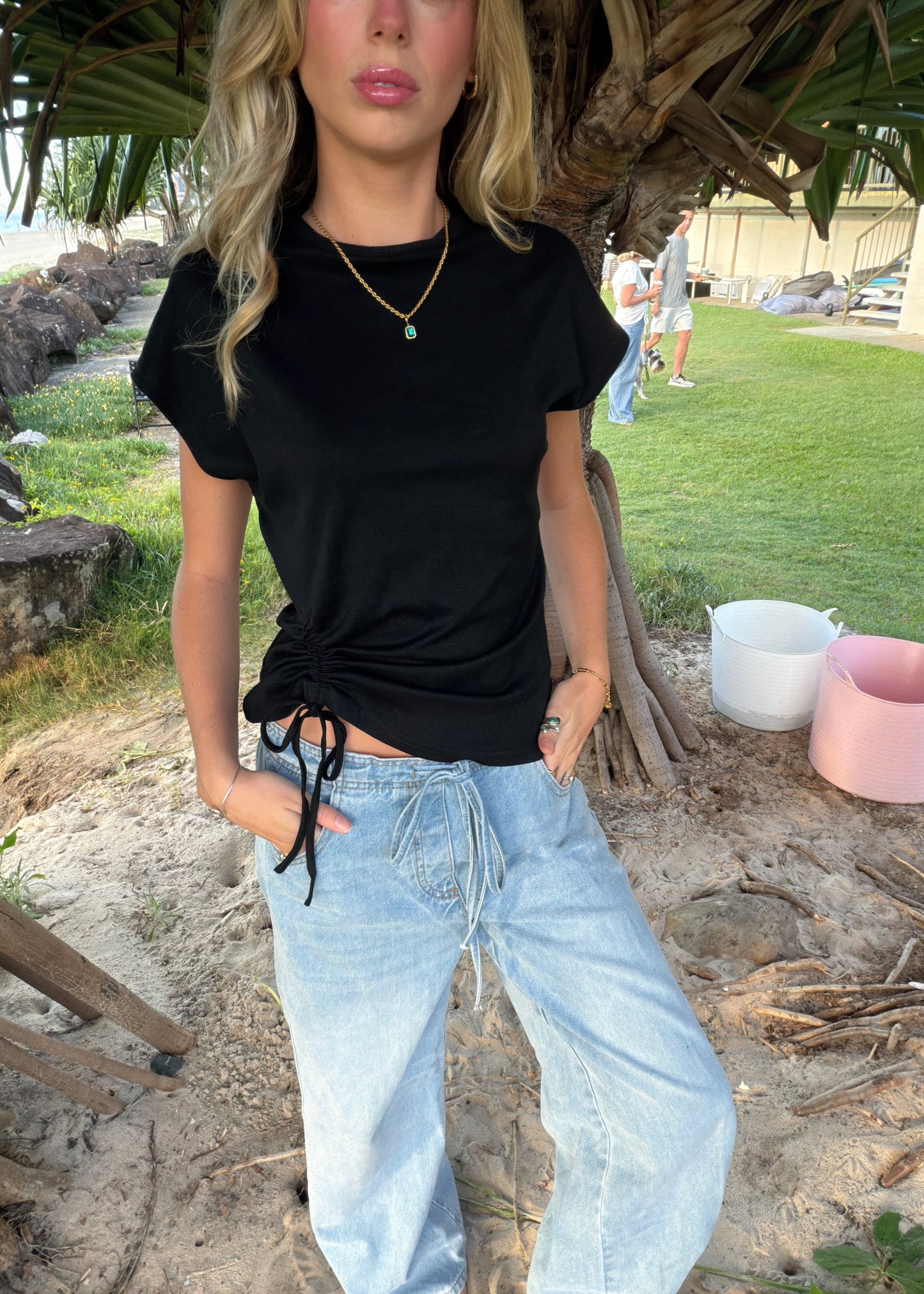 Drawstring Tee | Black