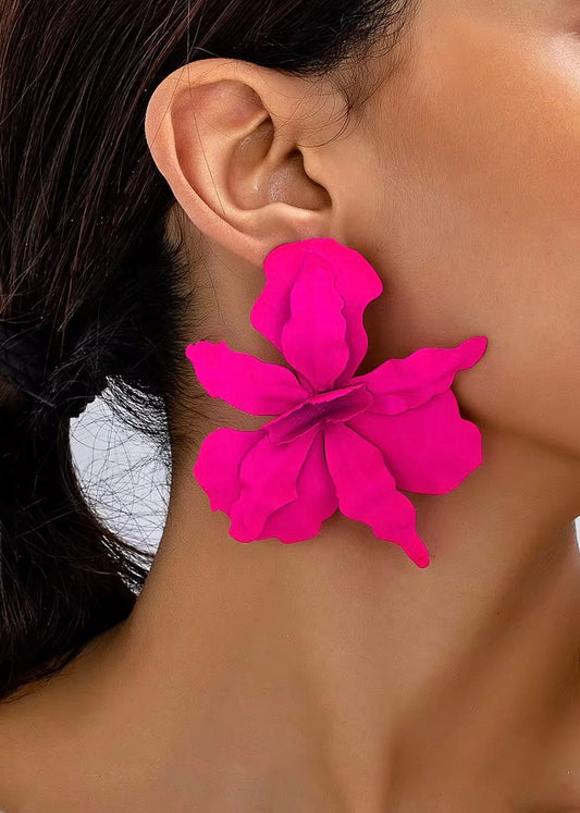 Tahiti Orchid Earring | Electric Pink