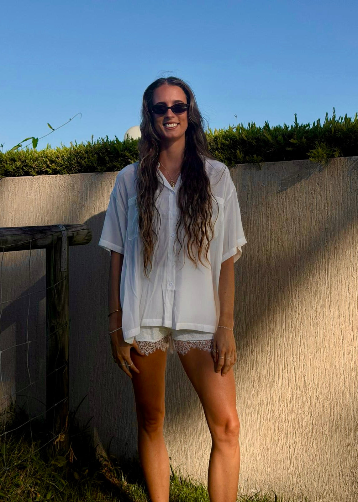 Lace Cupro Shorts | White