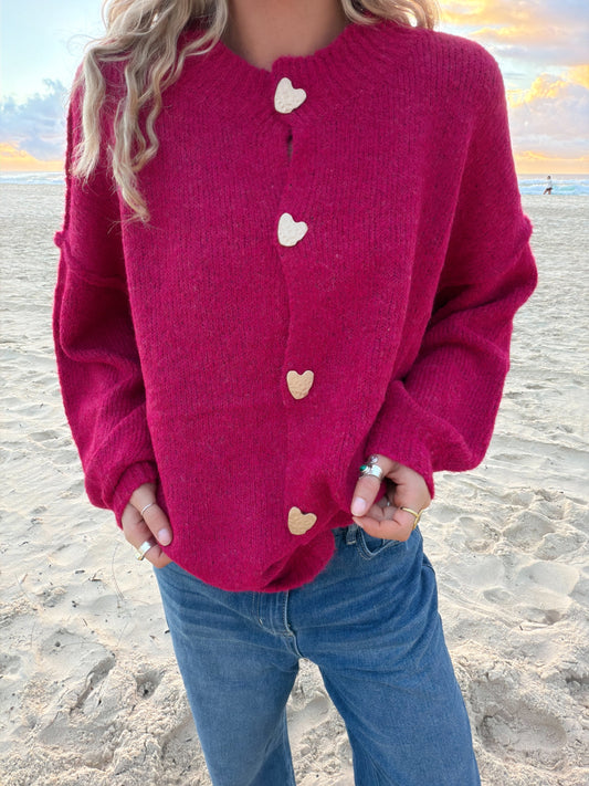 Sweet Heart Cardi | Pink