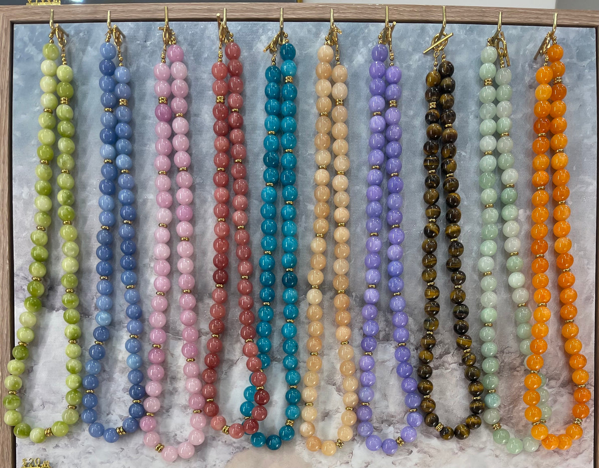 Large Charm Necklace Base Natural Stone