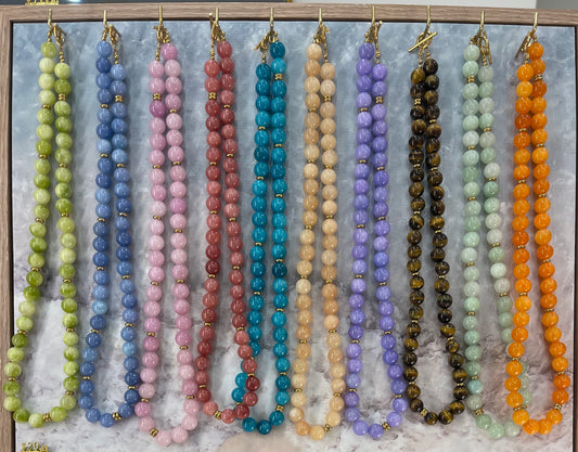 Large Charm Necklace Base Natural Stone