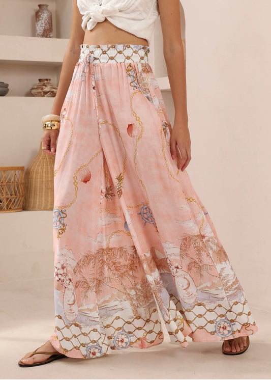 Around the World Pants | Pink Print