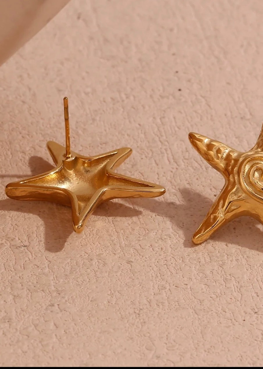 Starfish Earring non Tarnish 18k Gold plated