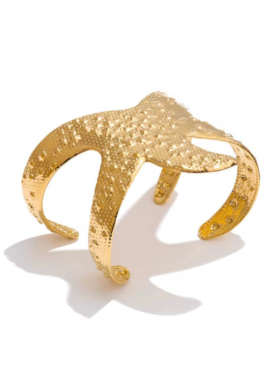 Starfish Gold Cuff Bracelet