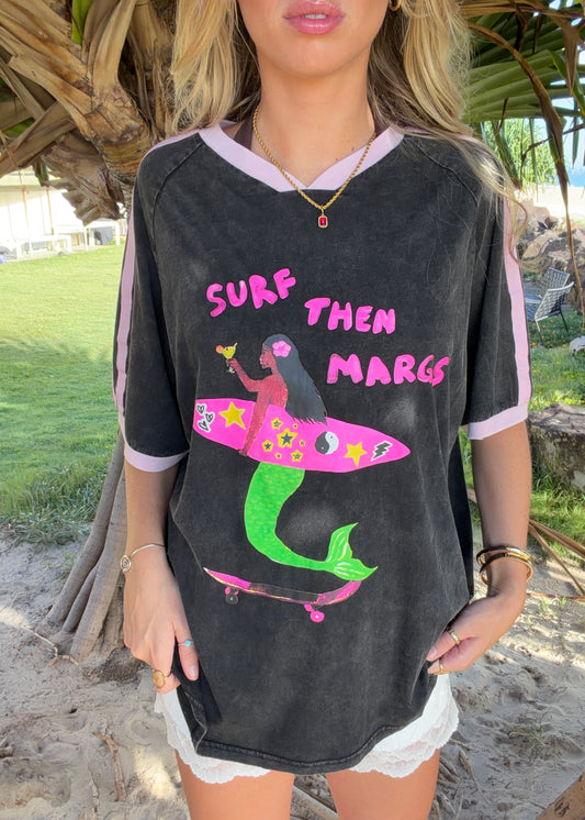 Surf Then Marg Tee| Black