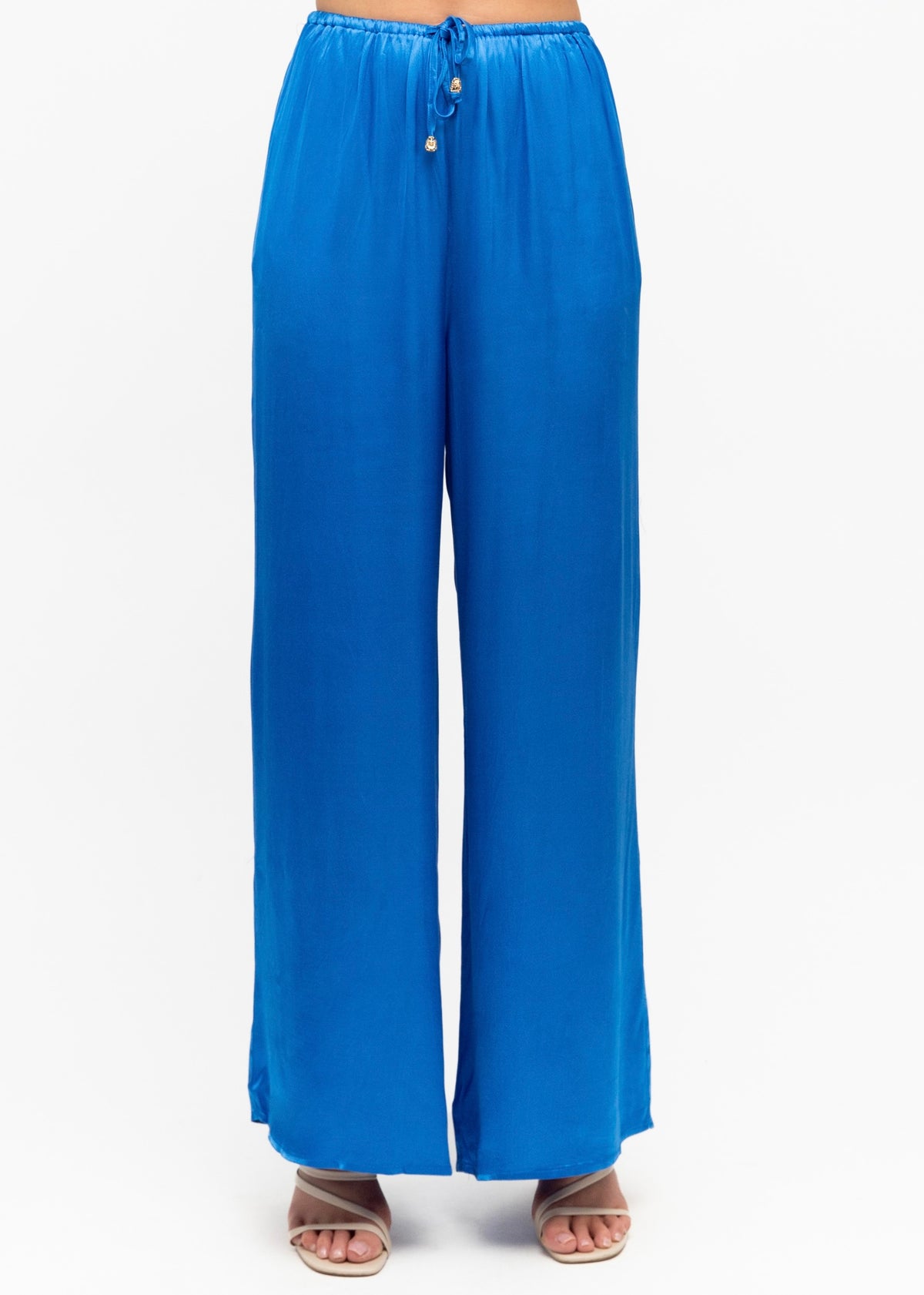 Amara Satin Pants | Blue