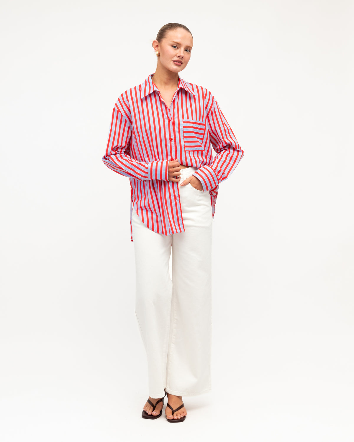 Stripe Shirt - Red Light Blue