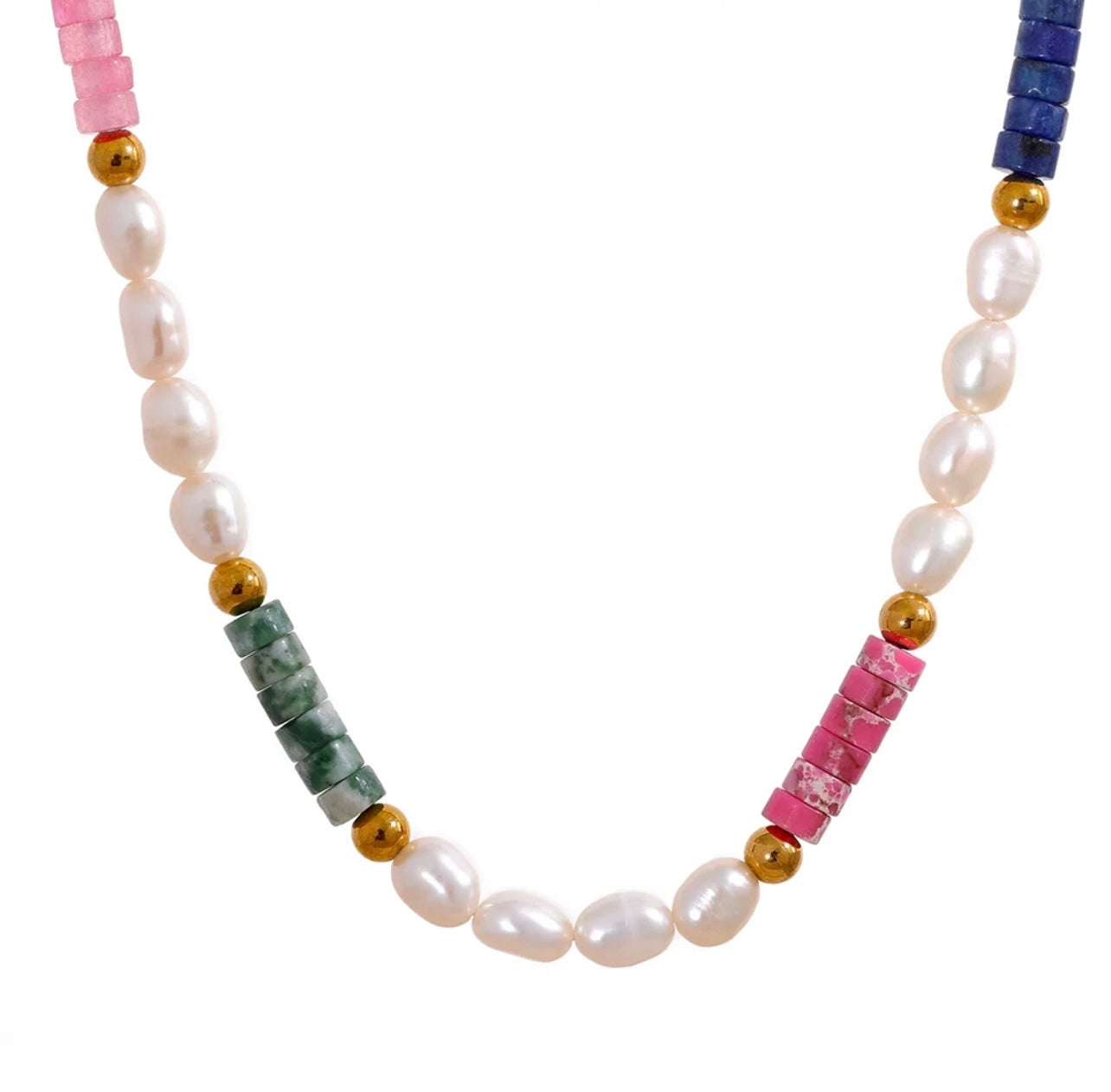 Euro Summer - Gold / Freshwater Pearl Necklace