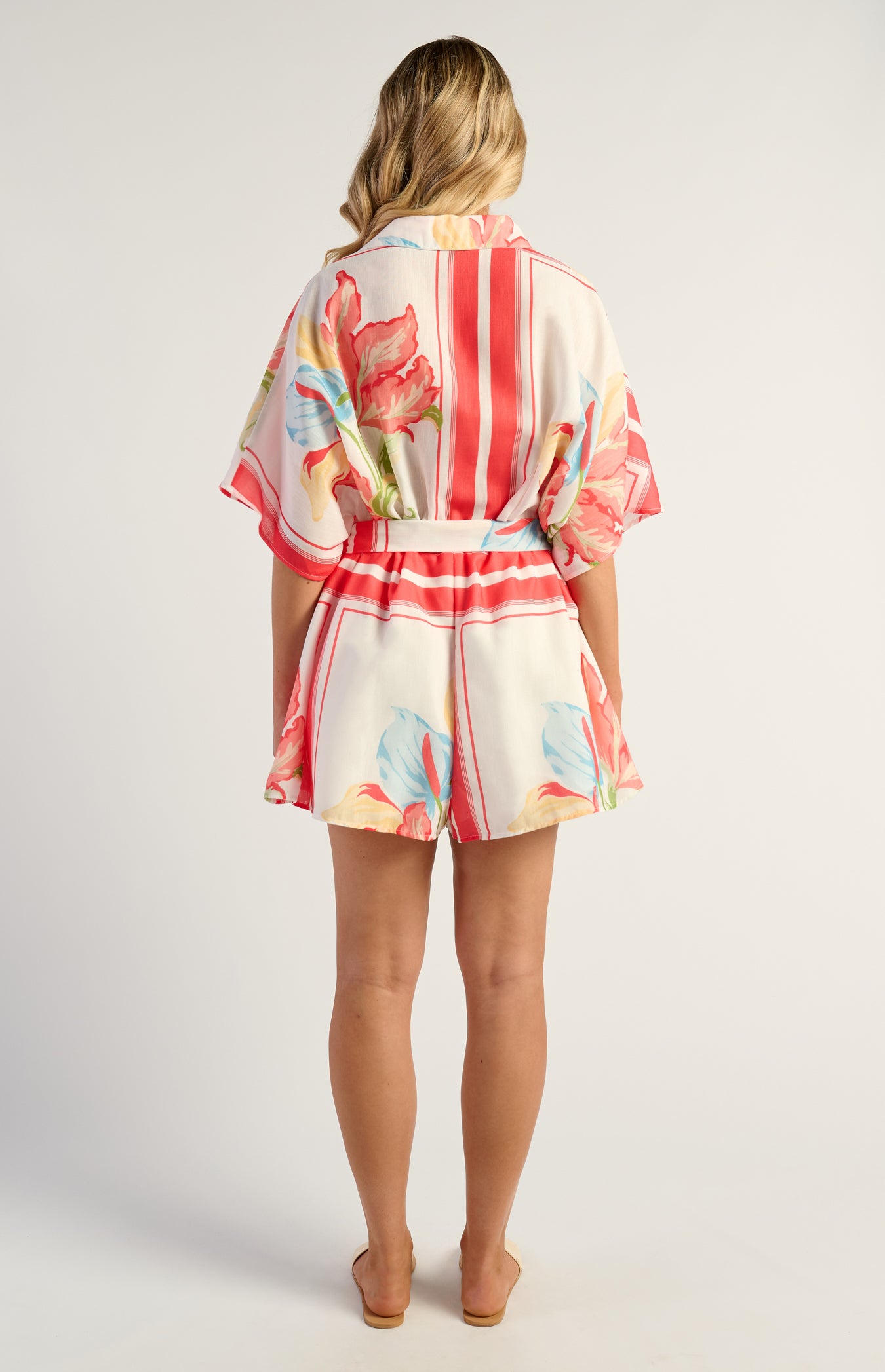Oversized Floral Playsuit | Watermelon