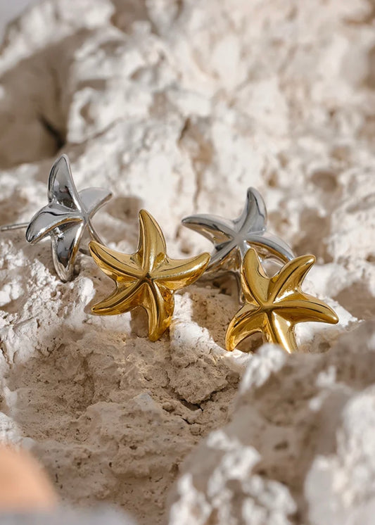 Summer Starfish Gold Earring