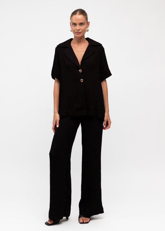 Textured Shirt| Black