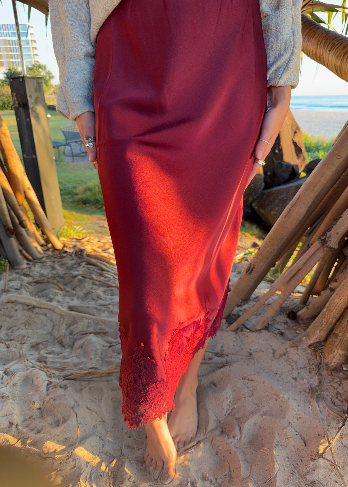 Anika Midi Skirt | Wine