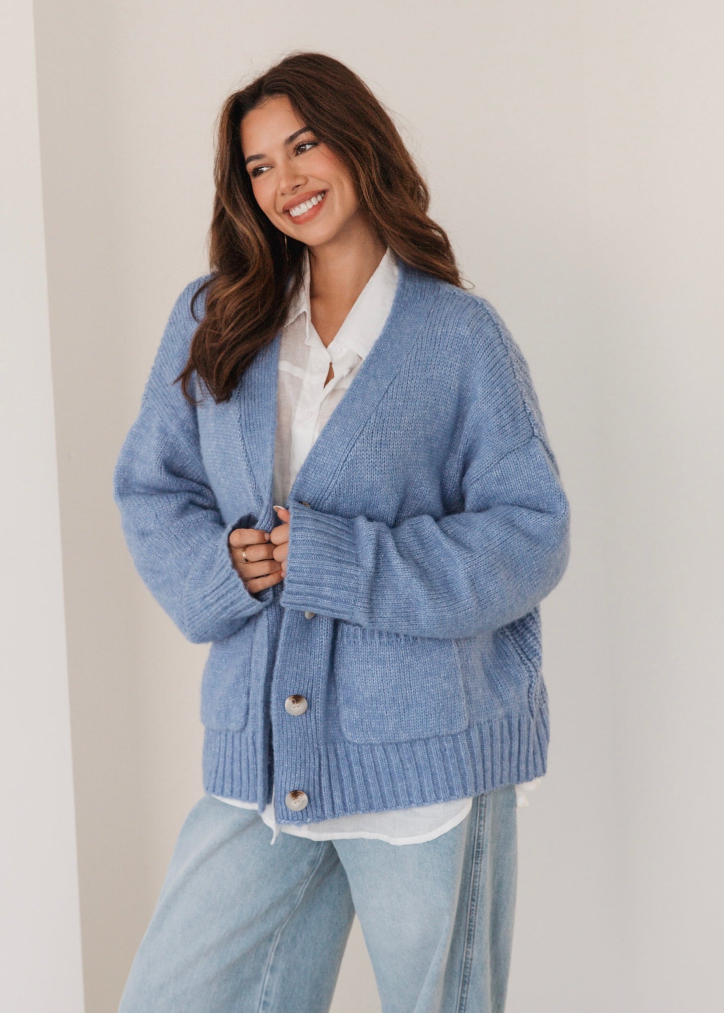 Long Sleeve Cardigan | Light Blue