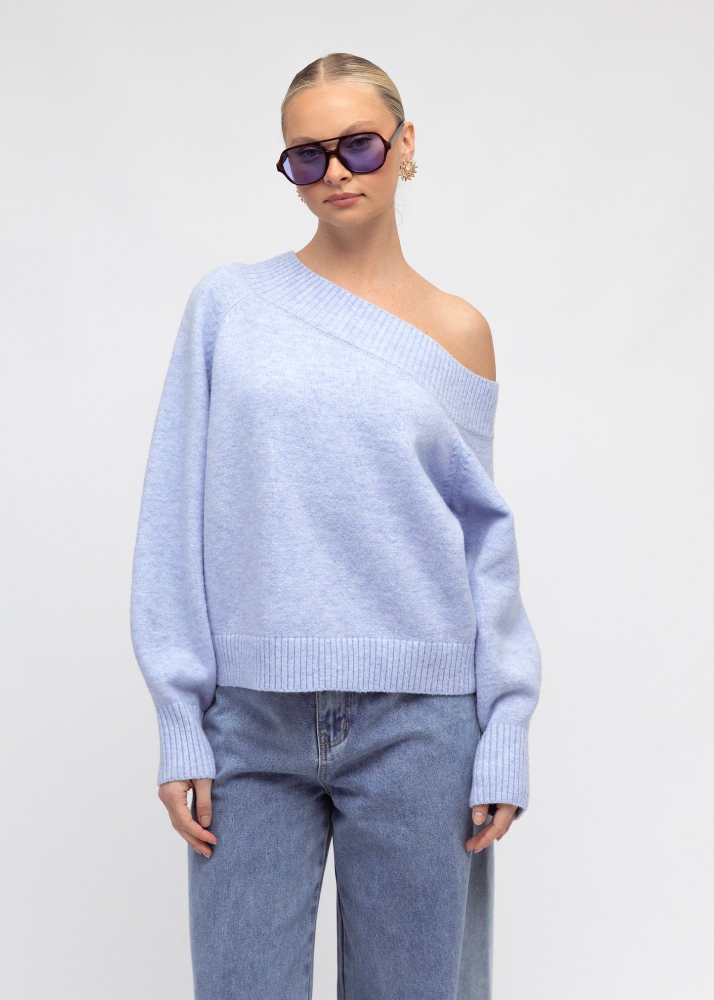 Off Shoulder Knit | Blue