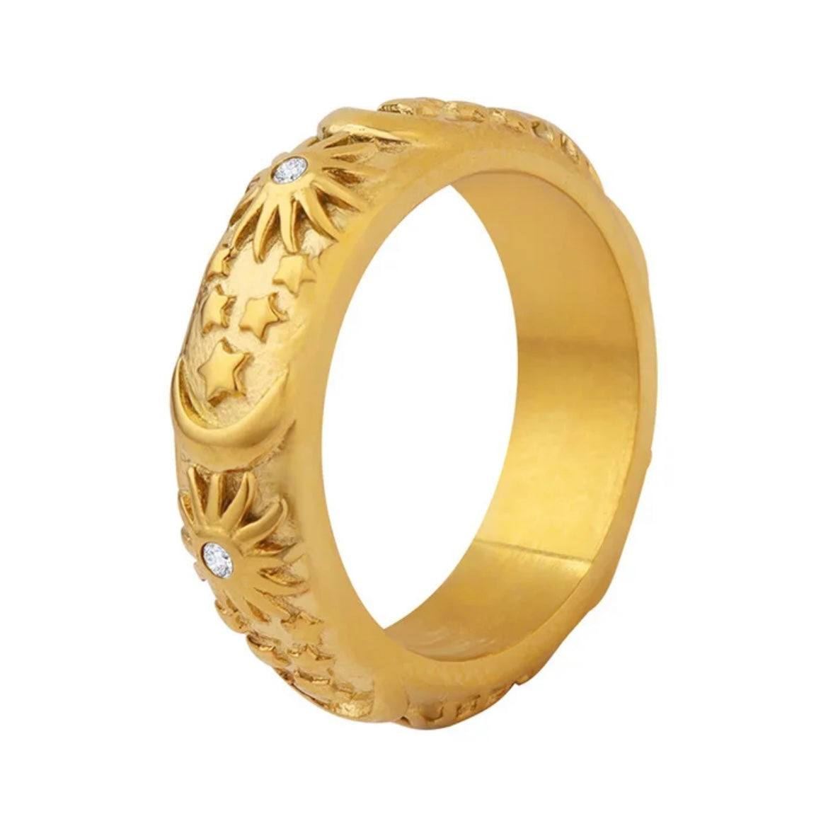 Moon and Stars Ring Gold (8)