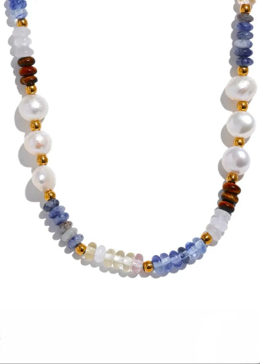 Euro Summer - Lapis Stone and Freshwater Pearl