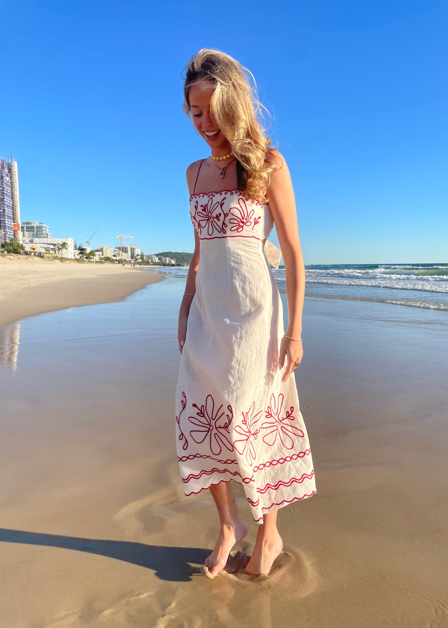 Sunsets Dress | Cream Red