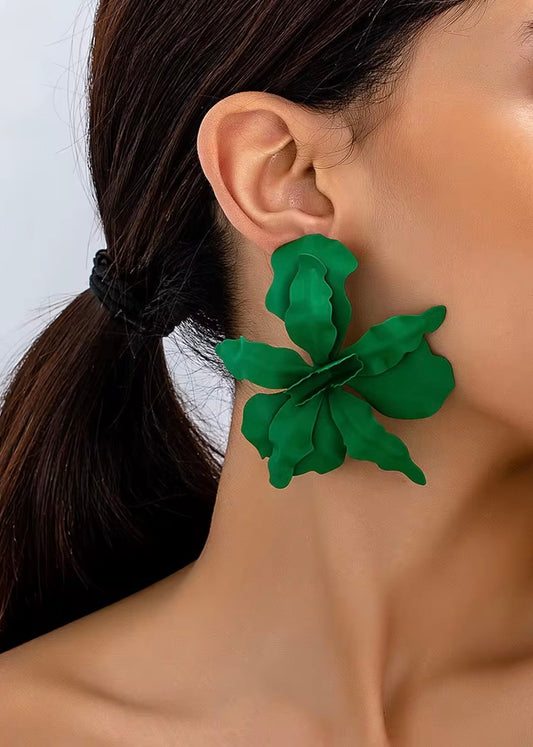 Tahiti Orchid Earring | Electric Green